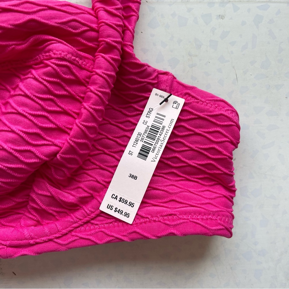 Victoria's Secret Hot Pink Textured Bikini Set - Picture 4 of 9